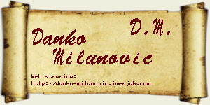 Danko Milunović vizit kartica